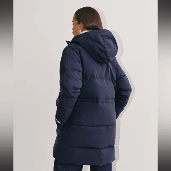 Everlane The Long Puffer Navy Blue - Winter Jacket - Picture 5 of 6